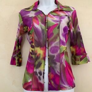 Weston Wear semi-sheer mesh western style shirt